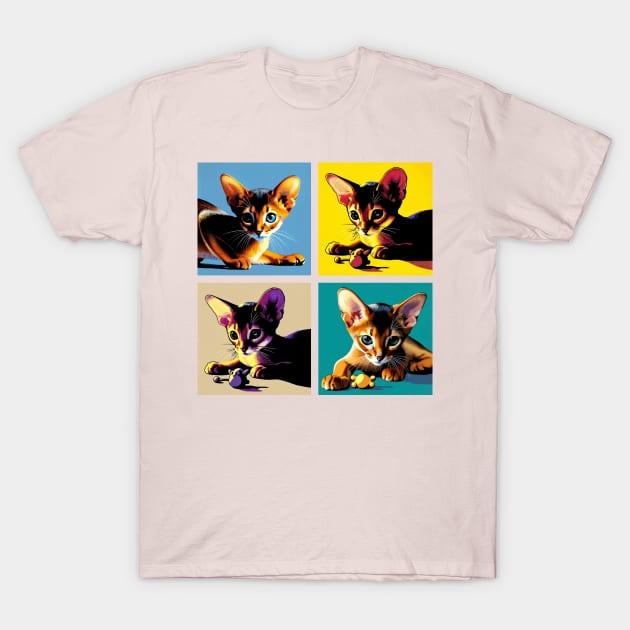 Abyssinian Pop Art - Cute Kitties T-Shirt by PawPopArt